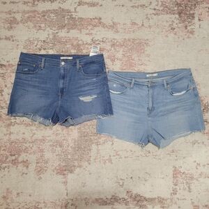 Levi's Medium & Light Distressed Jean Shorts Bundle - 34